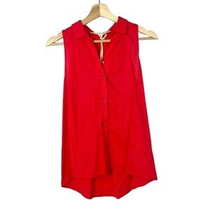 Chelsea & Violet Lollipop Red Button Down Tank Top XS